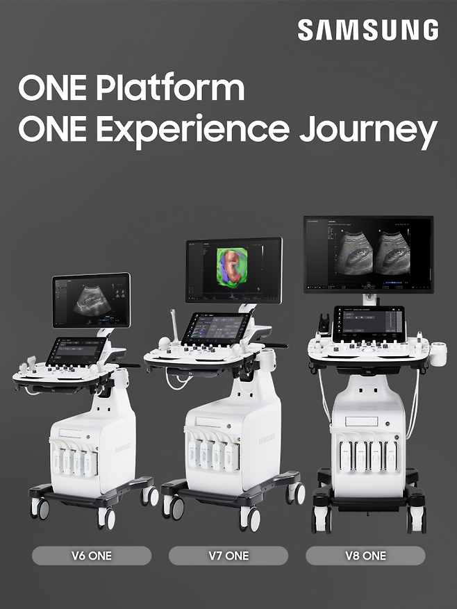 삼성 초음파 진단기기 V 시리즈를 새롭게 정의하는 초음파 플랫폼 브랜드 '원 플랫폼'. 삼성메디슨