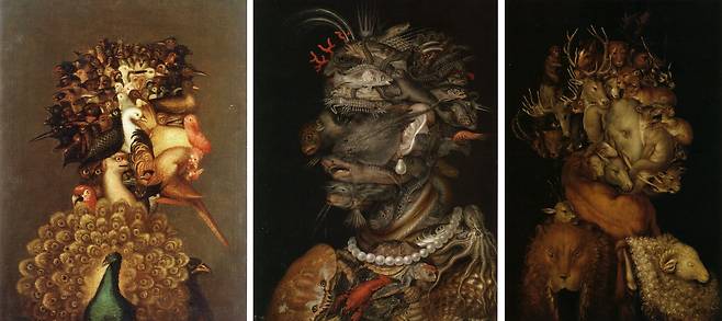 '4원소' 연작 중 '공기' '물' '흙'(왼쪽부터). /빈 미술사박물관