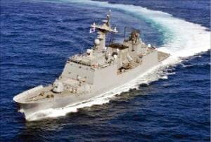 사우디아라비아 반도 아래 아덴만 주변에서 임무를 수행하는 대조영함. 청해부대의 핵심 전력이다. /대한민국 해군 제공