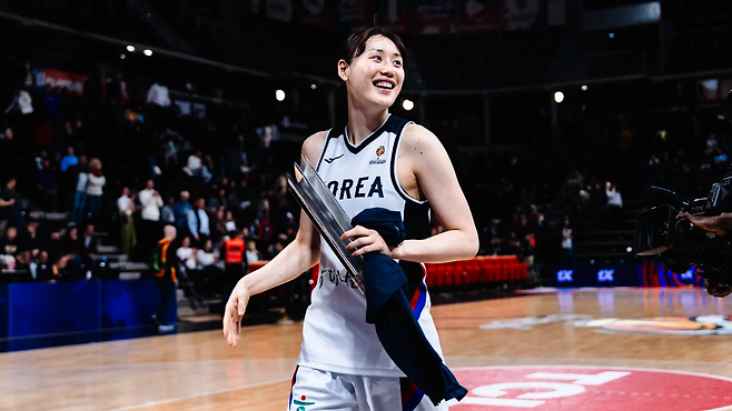 한국 여자농구대표팀 간판 슈터 강이슬. FIBA 홈페이지