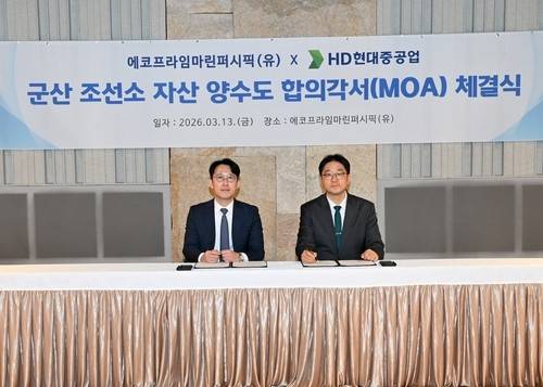 군산조선소 자산 양수도 합의각서 체결식 [HJ중공업 제공. 재판매 및 DB 금지]