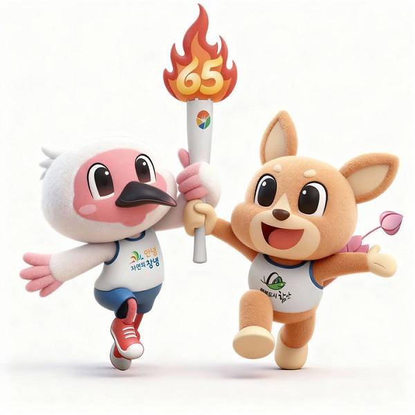 제65회 경남도민체육대회 마스코트 '우따와 함토리'.