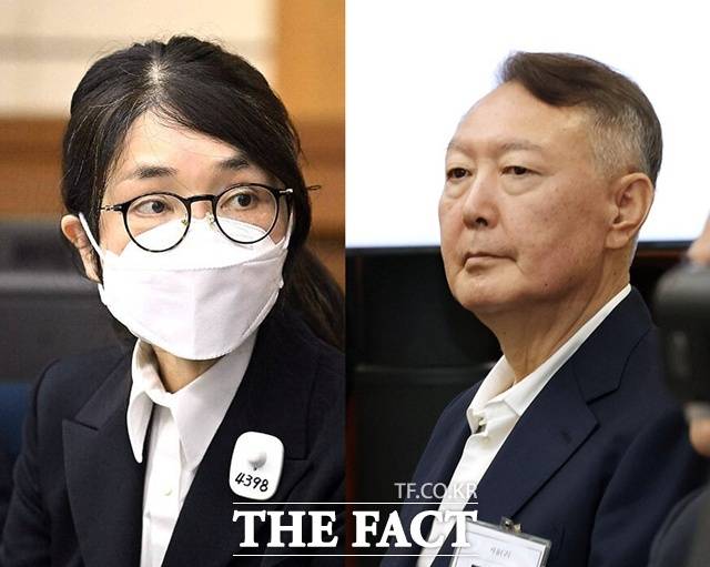 김건희 여사(왼쪽)가 내달 14일 윤석열 전 대통령의 불법 여론조사 수수 혐의 재판 증인으로 채택됐다. /더팩트 DB