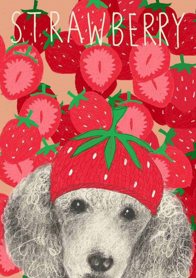 홍지연, 딸기와 행복한 맥, 84.1cm x 118. 갤러리 아트릭스 제공