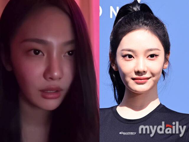 닝닝이 민낯으로 카메라 앞에 섰다. / (왼쪽) 온라인 커뮤니티 (오른쪽) 마이데일리 DB