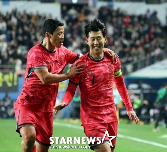 대전월드컵경기장에서 열린 볼리비아(76위)와 친선경기에서 선제골을 넣은 손흥민. /사진=강영조 선임기자