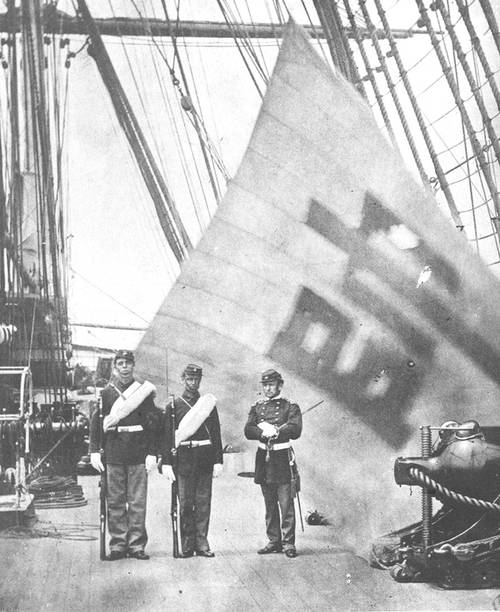 신미양요 당시 어재연 장군이 사용하다 미군에게 탈취 당한 수자기 모습. /강화군 제공