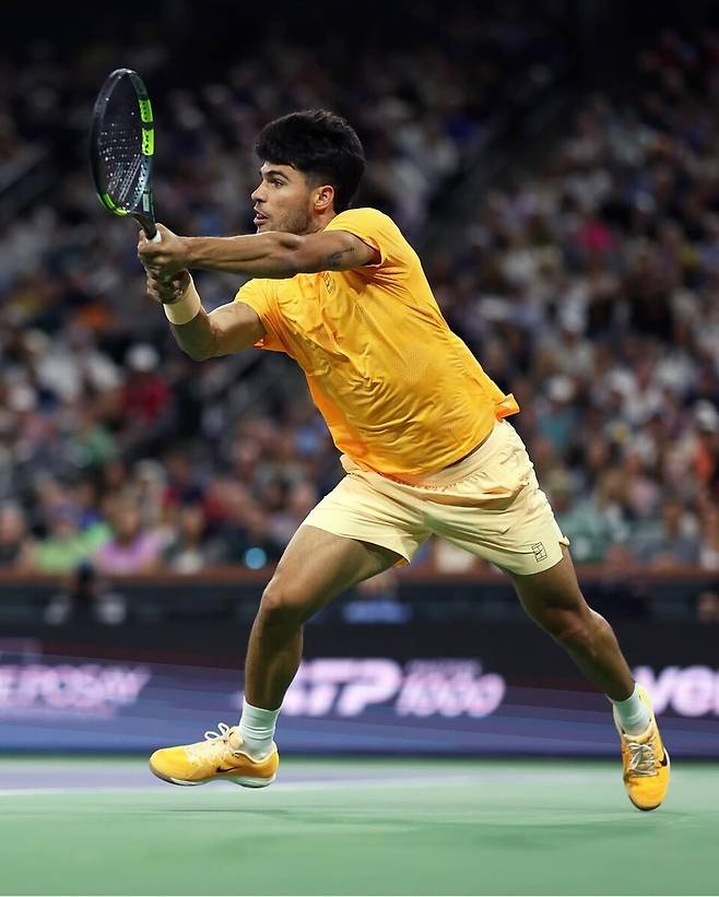 지난주 인디언 웰스 ATP 마스터스 1000 때의 알카라스. 사진 알카라스 인스타그램