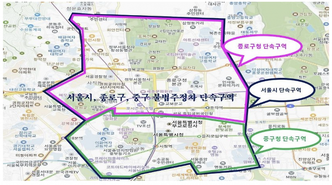 BTS 행사장 인근 불법 주정차 특별 단속 구역. 서울시 제공