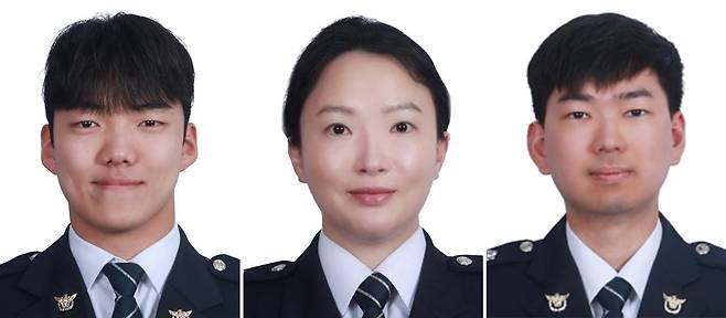 (왼쪽부터)최준영 경위, 장솔빛 경위, 정지호 경위.