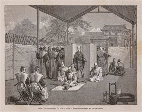 일본 에도시대(1603~1868년), 울릉도·독도 출입 금지를 어긴 자국 어민들을 제대로 단속하지 못한 책임으로 지방 사무라이(무사)들이 문책 끝에 자결한 기록이 일본 문서에서 확인됐다. 한일문화연구소 김문길 소장은 일본 시마네현 '다케시마 자료실' 보관소에 있는 '마쓰이 일족' 사료에서 이러한 내용을 확인했다고 밝혔다. 해당 삽화는 김 소장이 마쓰이 일족 문건에서 찾은 관련 이미지다. 사진 한일문화연구소 김문길 소장