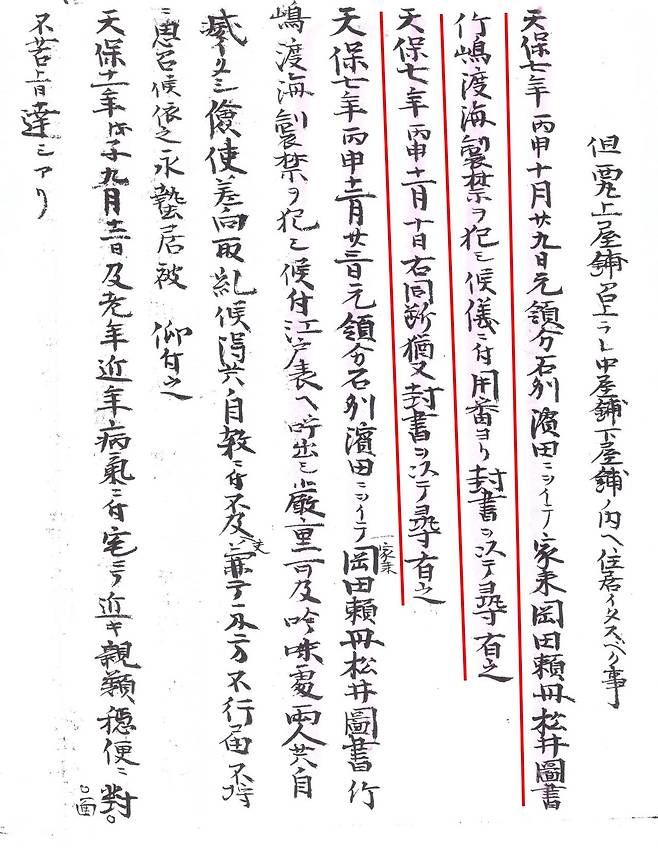 일본 에도시대(1603~1868년), 울릉도·독도 출입 금지를 어긴 자국 어민들을 제대로 단속하지 못한 책임으로 지방 사무라이(무사)들이 문책 끝에 자결한 기록이 일본 문서에서 확인됐다. 한일문화연구소 김문길 소장은 일본 시마네현 '다케시마 자료실' 보관소에 있는 '마쓰이 일족' 사료에서 이러한 내용을 확인했다고 밝혔다. 사진 한일문화연구소 김문길 소장
