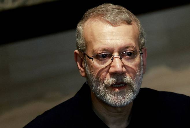 2024년 11월 15일 레바논 베이루트에서 모습을 드러낸 알리 라리자니 최고 국가안보회의(SNSC) 사무총장. 로이터연합