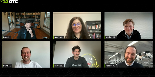 마르쿠스 뮐러(오른쪽 위) 현대차그룹 유럽 투자 담당 시니어 매니저가 17일(현지시간) 엔비디아 연례 개발자 회의 ‘GTC 2026’ 세션 ‘피지컬 인공지능(AI) 구축: 로봇 생태계 간 개방형 협력’에서 발언하고 있다. [GTC 2026 홈페이지 갈무리]