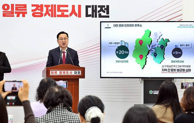 언론 브리핑 하는 이장우 대전시장 [대전시 제공. 재판매 및 DB 금지]