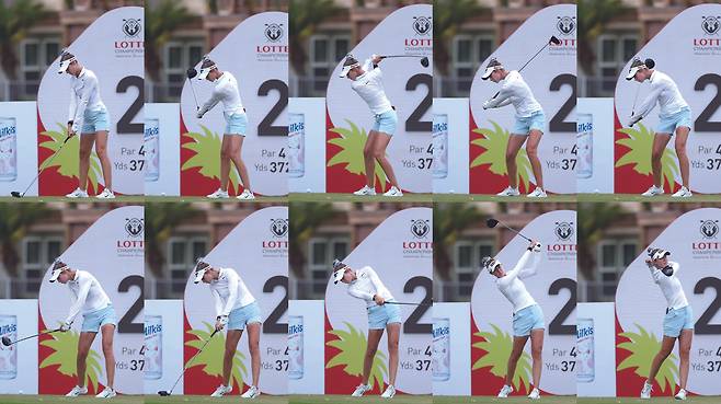 넬리 코르다의 연속 스윙. 사진 제공=박준석 KLPGA 공식 사진기자