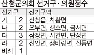 산청군의회 선거구 의원정수