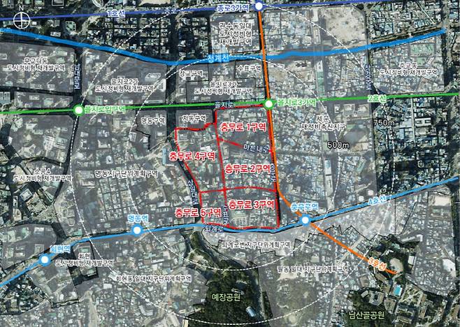 충무로 12345 도시정비형 재개발 정비구역 위치도. (사진=서울시 제공)