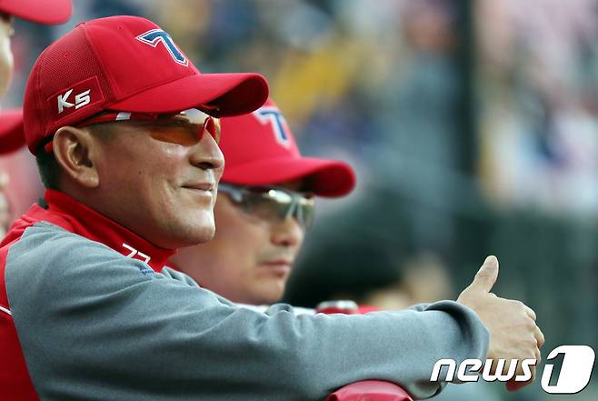 KIA 타이거즈에서 한국시리즈 우승까지 일궜던 김기태 한화 2군 타격 총괄 코치. ⓒ 뉴스1 남성진 기자