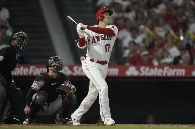 오타니 쇼헤이는 LA 에인절스 시절인 2023년 첫 홈런 타이틀을 차지했다. AP연합뉴스