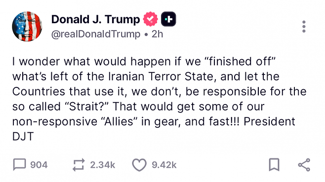 도널드 트럼프 미국 대통령 트루스소셜