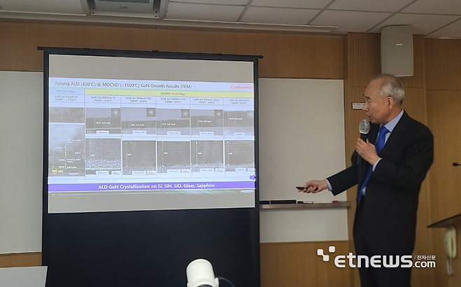 황철주 주성엔지니어링 회장이 지난 2024년 7월  IR 행사에서 ALG 기술을 소개했다. (사진=박진형 기자)
