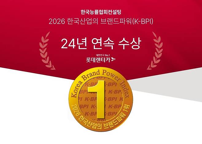 '렌터카 부문 24년 연속 1위'..롯데렌터카, 20