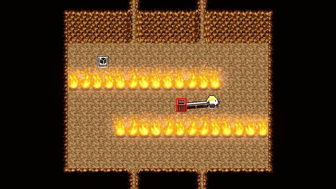 로프를 활용해 퍼즐을 풀고, 적과 싸운다