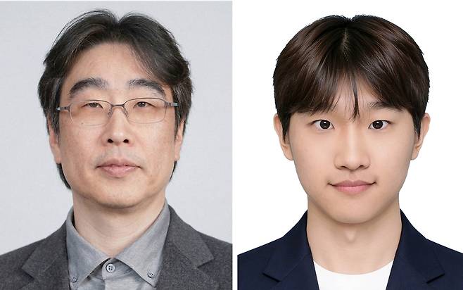 손기선 세종대학교 교수와 서영훈 나노신소재공학과 4학년 학생./사진제공=세종대학교