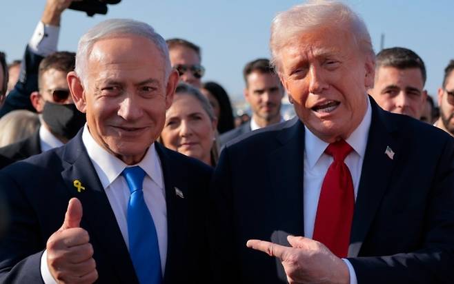 왼쪽부터 베냐민 네타냐후 이스라엘 총리, 도널드 트럼프 미국 대통령 자료사진. 게티이미지 멀티비츠