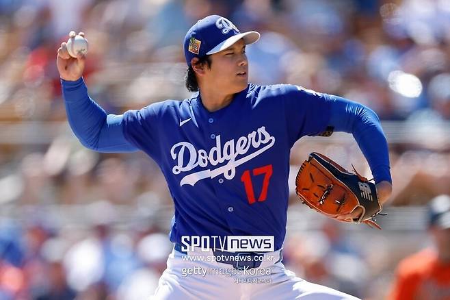 ▲ 오타니 쇼헤이는 19일 샌프란시스코 자이언츠와 경기에서 이번 스프링캠프 첫 실전 마운드에 섰다.