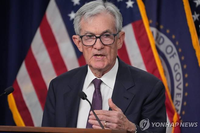 기자회견 나선 연준 파월 의장 (워싱턴 AP=연합뉴스 재판매 및 DB금지)