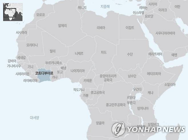 아프리카 코트디부아르 지도 [제작 양진규]