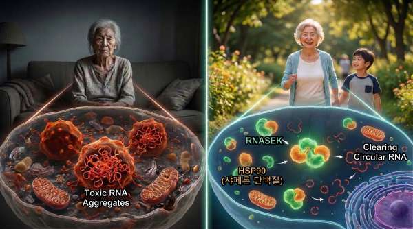원형 RNA 제거 효소 RNASEK 단백질에 따라 장수 유도(AI 이미지)