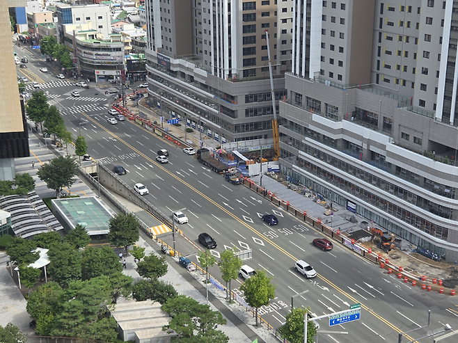 14일 대구 동구 동대구역 지하통로 공사 현장. 최시웅기자