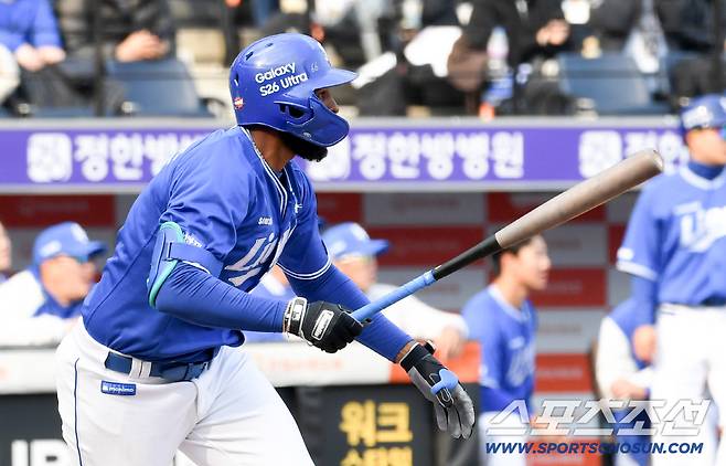 12일 대전한화생명볼파크에서 열린 KBO리그 한화 이글스와 삼성 라이온즈의 시범경기. 삼성 디아즈가 타격을 하고 있다. 대전=박재만 기자 pjm@sportschosun.com/2026.03.12/