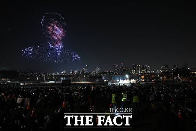 드론으로 보여지는 BTS 멤버 정국.