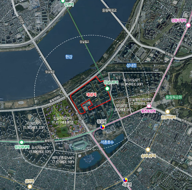 장미 1·2·3차 아파트 재건축 위치도 [자료출처=서울시]