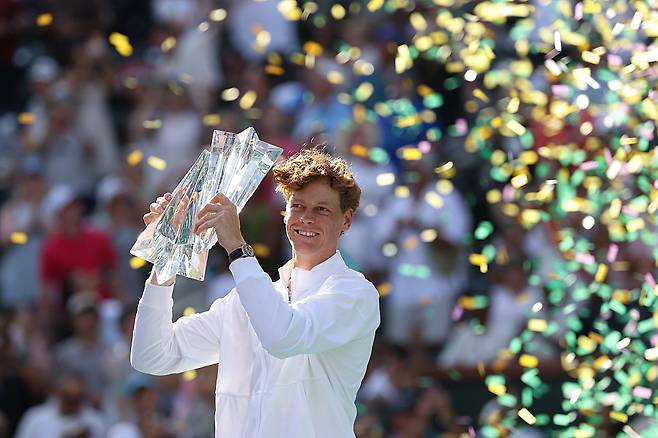 BNP파리바오픈에서 우승한 신네르. 게티이미지코리아