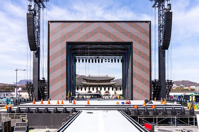 방탄소년단 컴백 공연을 하게 될 광화문 광장 무대 [하이브/넷플릭스 제공]