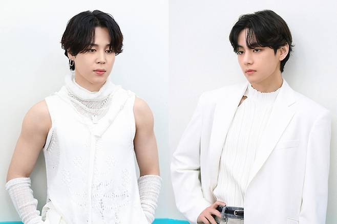 왼쪽부터 방탄소년단 지민, 뷔. 방탄소년단 공식 페이스북