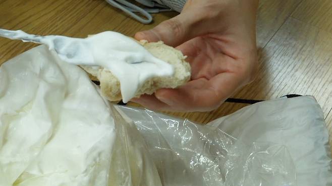 줌바댄스 후 생크림이 걸쭉해진 상태.