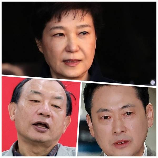 전지 대통령 박근혜 씨와 이정현 국민의힘 공천관리위원장과 장동혁 당 대표. /연합뉴스