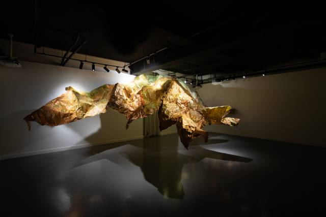 조현수, 스스로 그러한 2024 닥종이 위에 동박 267x780x600cm.