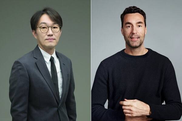 이정현 넥슨 대표이사(왼쪽)와 패트릭 쇠더룬드 신임 회장(사진=넥슨 제공)