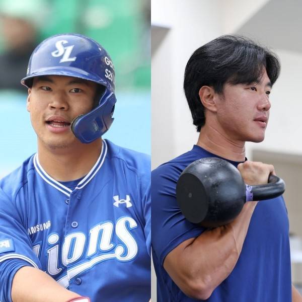 (좌측부터) 박진우, 이성규. /사진= 삼성 라이온즈