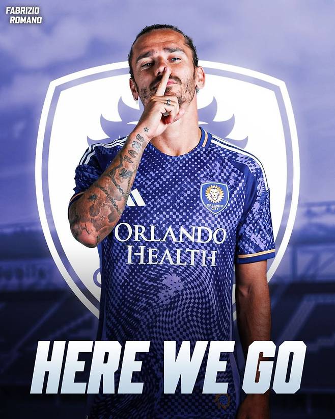 23일 그리즈만의 올랜도행 합의 소식을 전한 로마노. 사진은 로마노 SNS에 게시된 올랜도 유니폼을 입은 그리즈만의 합성 사진. 사진=로마노 SMS