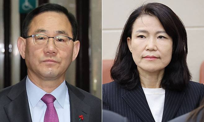 (왼쪽부터) 주호영, 이진숙.