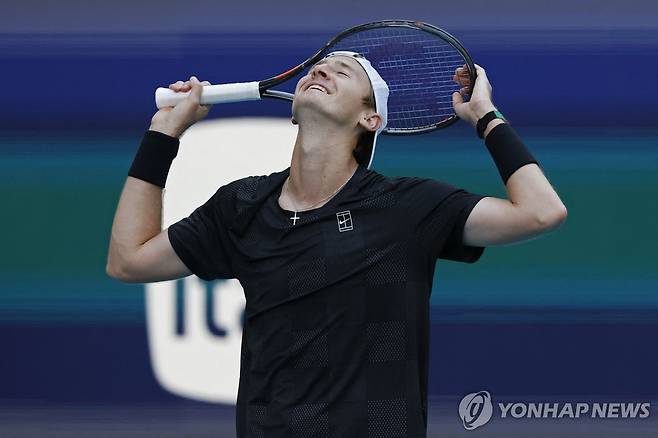 승리 후 기뻐하는 코르다 [로이터=연합뉴스] Mandatory Credit: Geoff Burke-Imagn Images