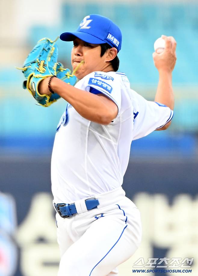 23일 대구삼성라이온즈파크에서 열린 KIA와 삼성의 시범경기. 삼성 선발투수 양창섭이 역투하고 있다. 대구=허상욱 기자wook@sportschosun.com/2026.03.23/